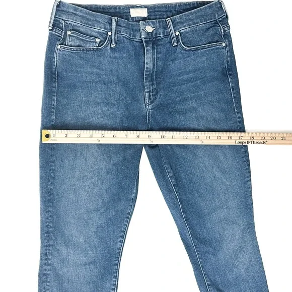 MOTHER The Looker Ankle Fray Jeans Chain of Destiny Medium Wash Size 29